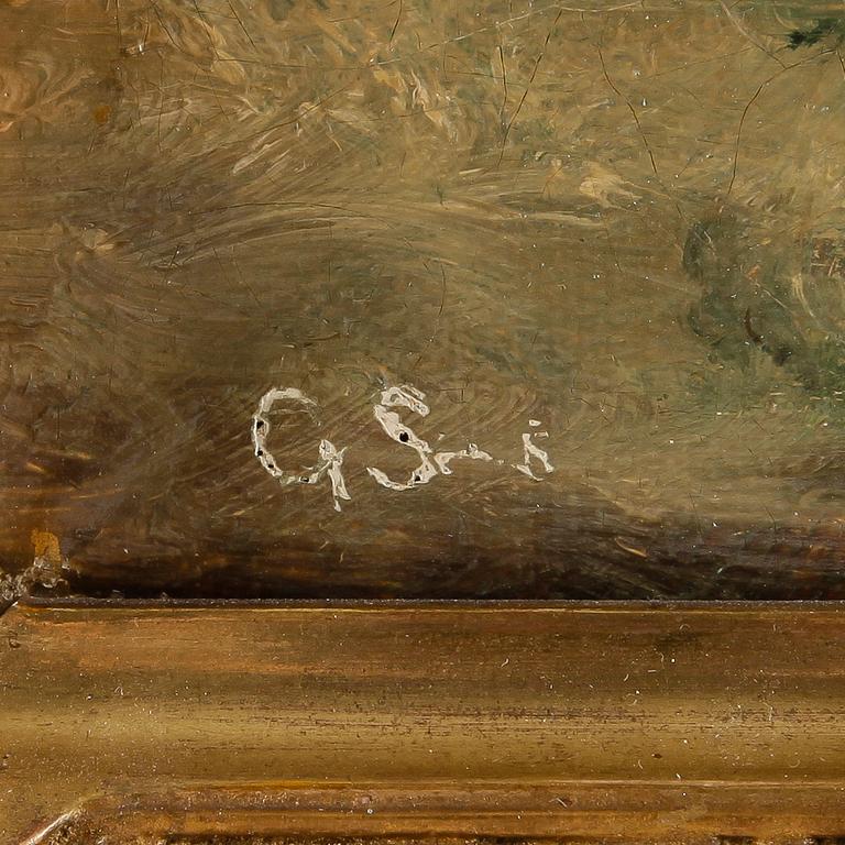 OKÄND KONSTNÄR, olja på duk, monogramsignerad G. S.