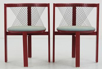 STOLAR, ett par, "String Chair", Niels Jörgen Haugesen, Danmark, 1970-tal.