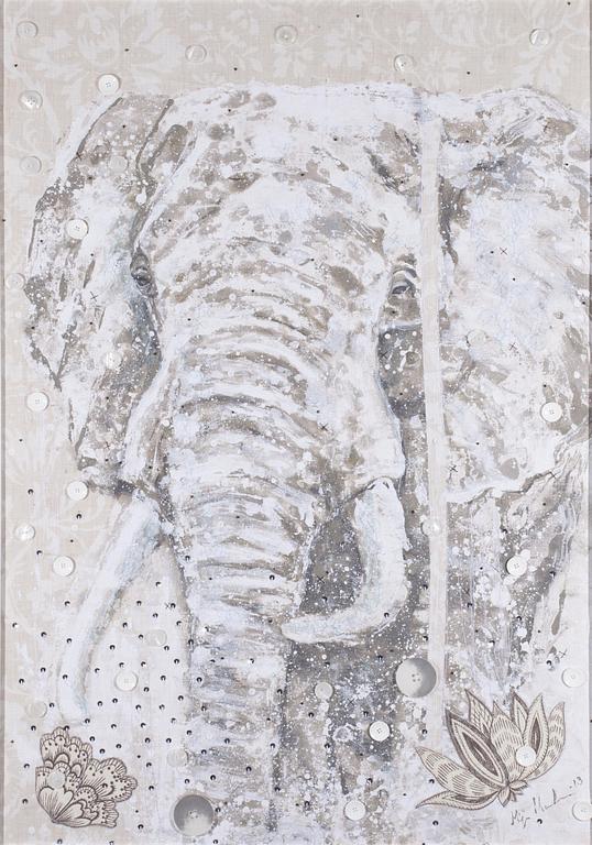 MIRJA MARSCH
White Elephant, 2013. 
Blandteknik. 100x70 cm.