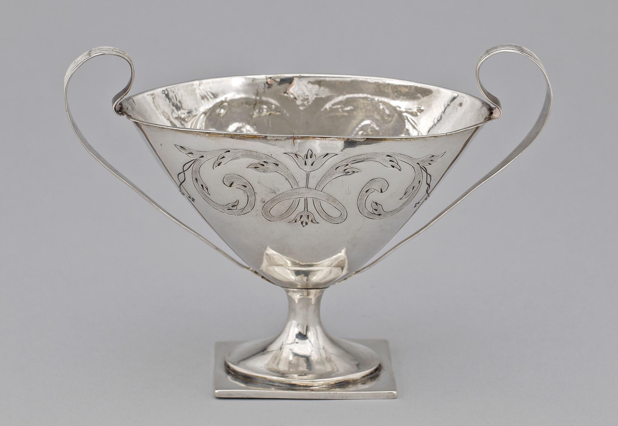 SOCKERSKÅL, silver, Stephan Westerstråhle, Stockholm år 1800. Ca 123 gram.