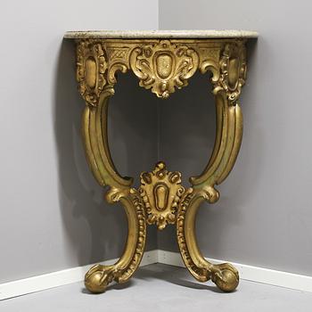 HÖRNKONSOLBORD, ett par, nyrokoko, 1800-talets andra hälft.