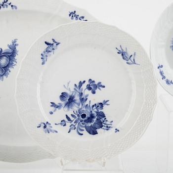 A 73-piece porcelain dinner service, "Blue Flower", Royal Copenhagen, Denmark.