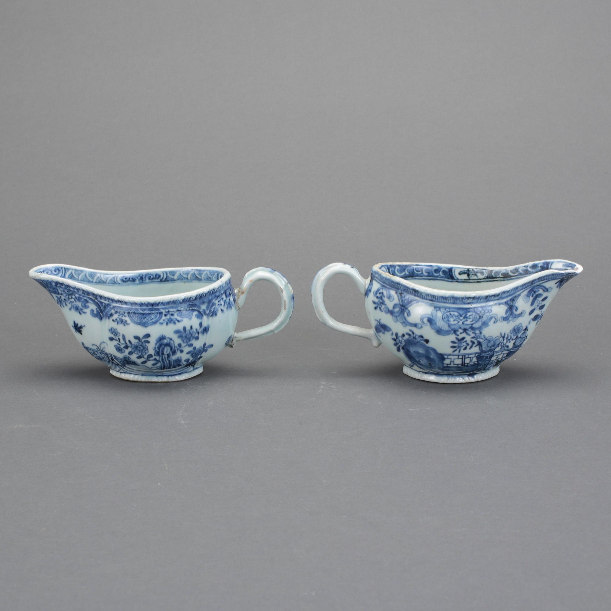 SÅSSNIPOR, 2 st, porslin, Kina, Qianlong, 1700-tal.