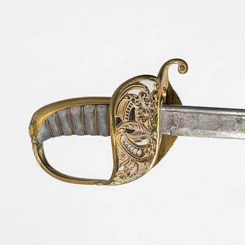 Sabel, svensk, m/1859 för officer, med balja.