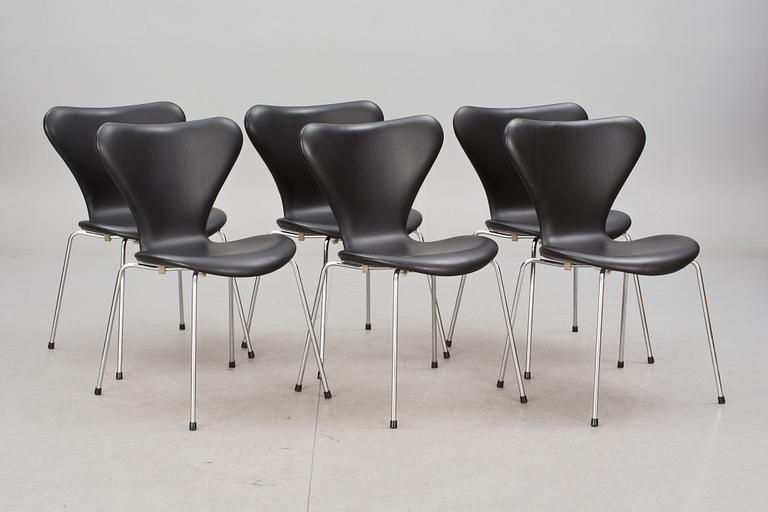 STOLAR, 6 st, "Sjuan", Arne Jacobsen för Fritz Hansen.