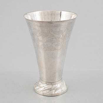A silver beaker by Lars Löfgren, Hudiksvall (1797-1853).