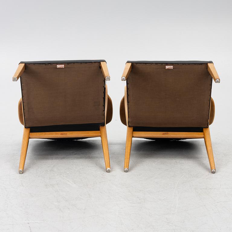 Axel Larsson, karmstolar ett par, möjligen modell 1208, Svenska Möbelfabrikerna, Bodafors, 1930-tal.