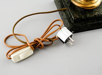 A table lamp from the latter half of the 20th century.