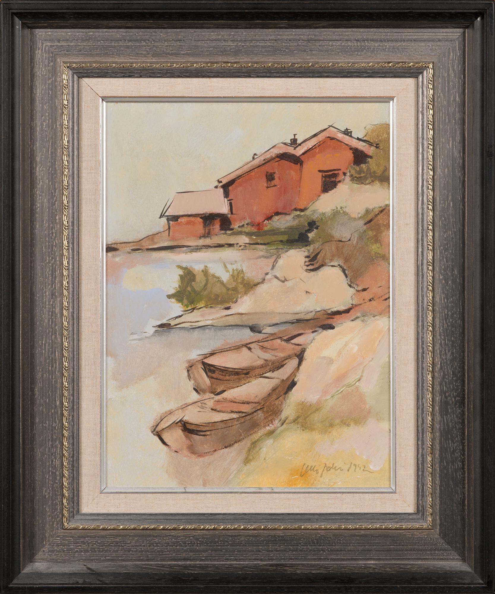 Olli Joki, oil on board, signed and dated -92.