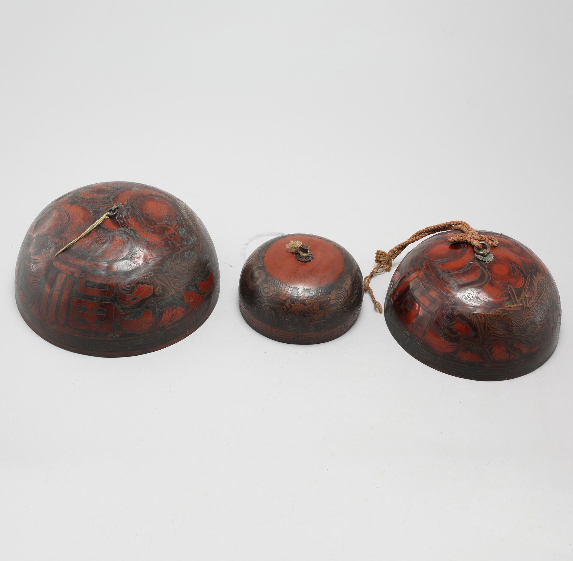 A set of Chinese chime bells, 20th Century.