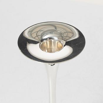 A pair of silver 'Trumpet' candlesticks, marks of Tapio Wirkkala, Kultakeskus, Hämeenlinna 1989 and 1992.