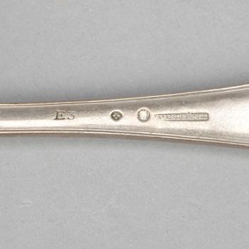 GAFFLAR, 7 stycken, silver, Stephan Westerstråhle Stockholm 1811. Total vikt ca 510 gram.