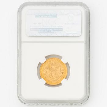 Guldmynt, Oscar II, 20 kronor, typ III, Sverige 1878.