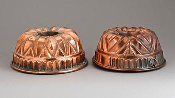 ALADÅBFORMAR, 2 st, koppar, 1800-tals.