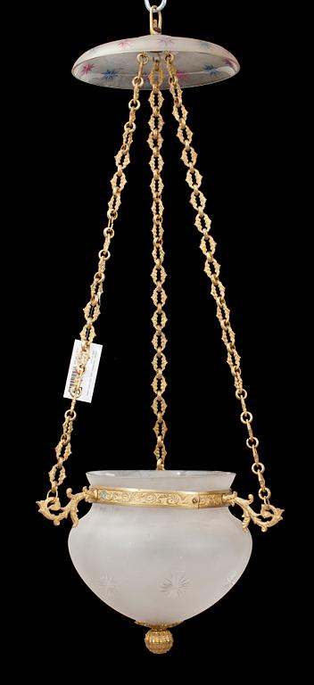 TAKAMPEL, glas, 1800-talets andra hälft, H ca 97.