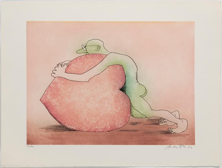 ANDRÉ FRANÇOIS, etching, aquatint in colours, signed André Francois and numbered XII/XX.