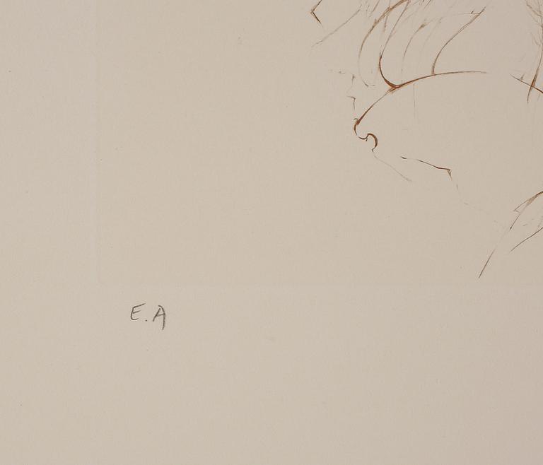 HANS BELLMER, färgetsning, signerad med blyerts och numrerad E.A.