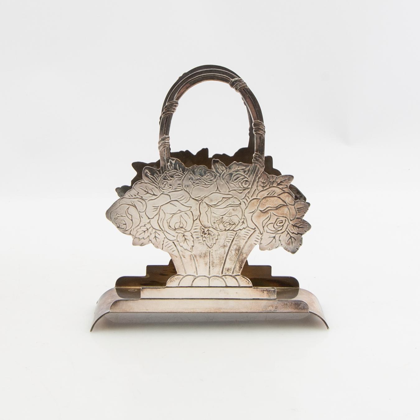 Napkin holders, 4 pieces, silver-plated, first half of the 20th century.