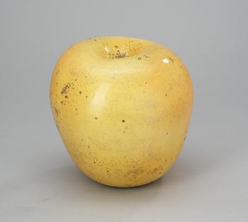 A Hans Hedberg faience apple, Biot, France.