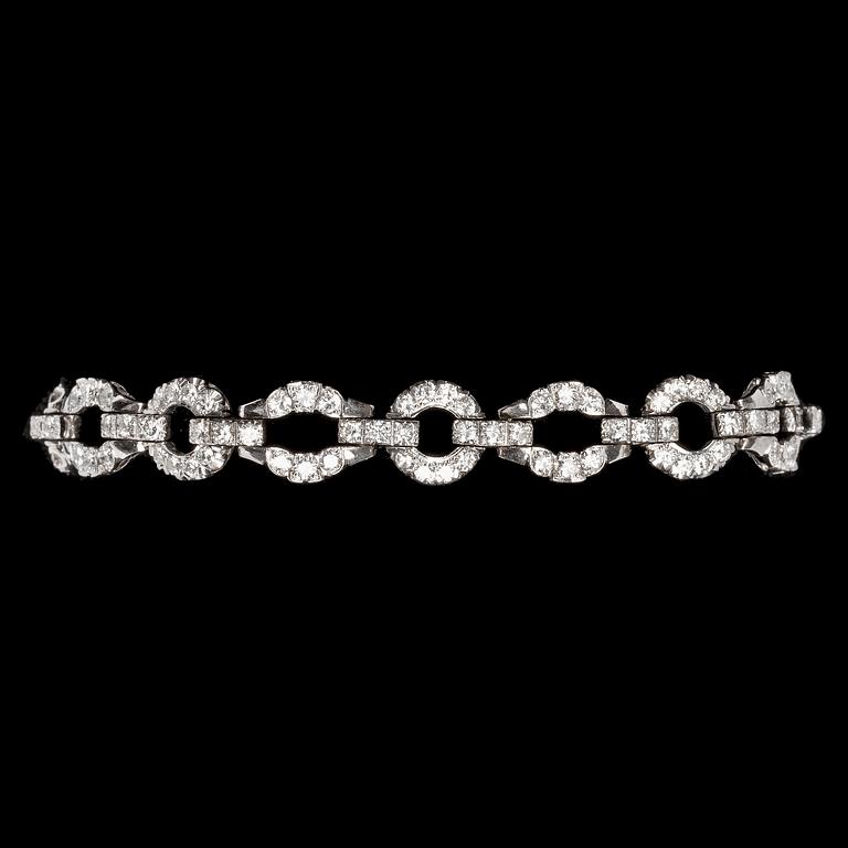 ARMBAND, briljantslipade diamanter, tot. ca 3.60 ct.