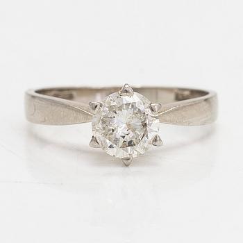 Ring, 18K vitguld, briljantslipad diamant ca 0.85 ct, Attilio Buzzetti, Rom, Italien.
