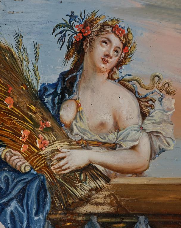 Glasmålningar, ett par, 1800-talets första hälft.