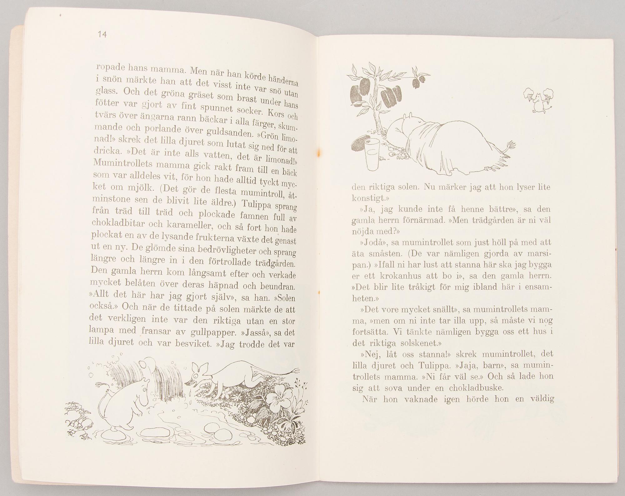TOVE JANSSON, 'Småtrollen och den Stora Översvämningen' bok, Mercators tryckeri, Helsingfors 1945.