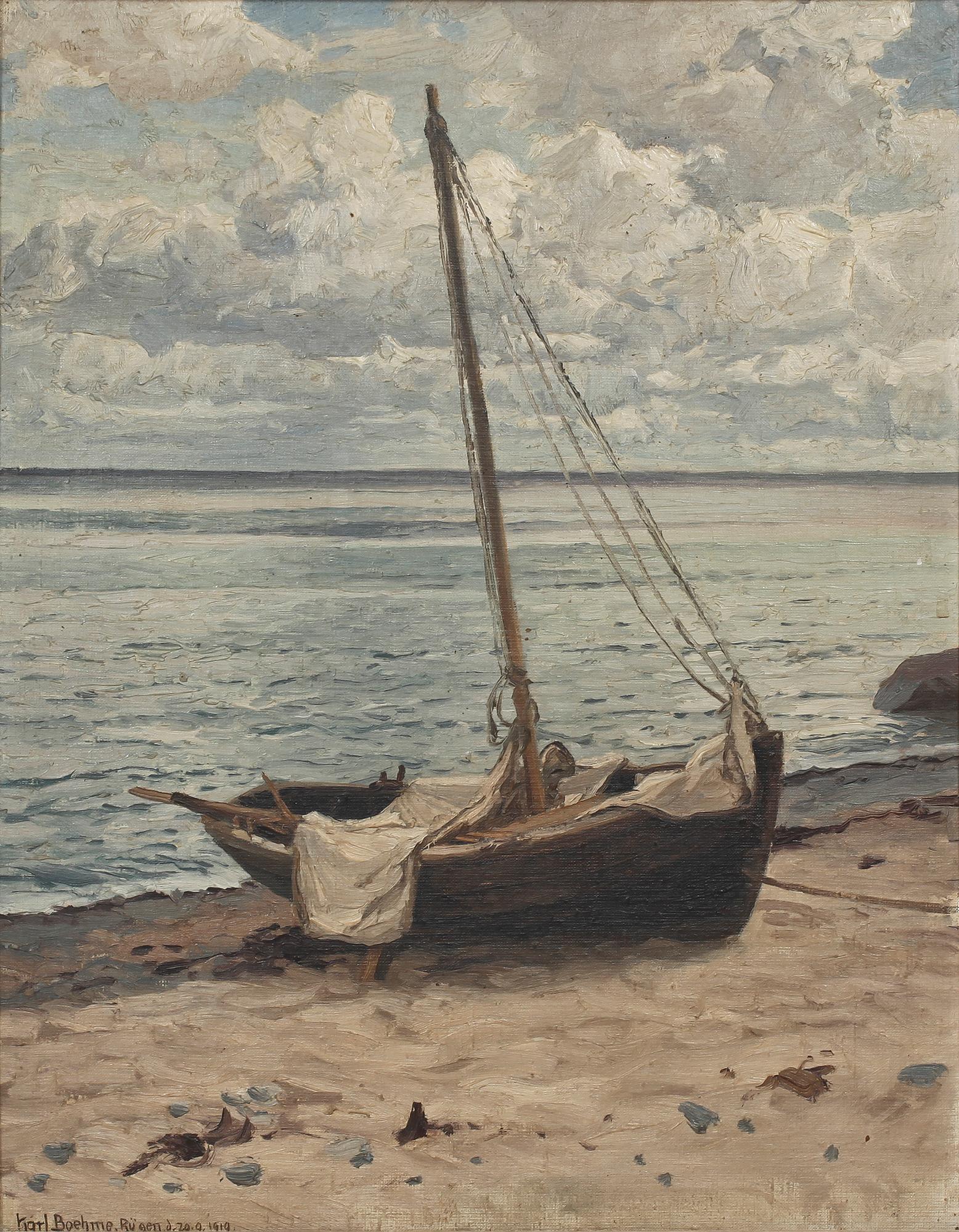 KARL THEODOR BOEHME, olja på duk, sign o dat Rügen 20/9 1919.
