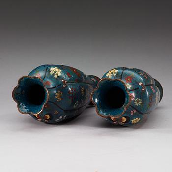 A pair of cloisonné vases, second half of 19th Century.