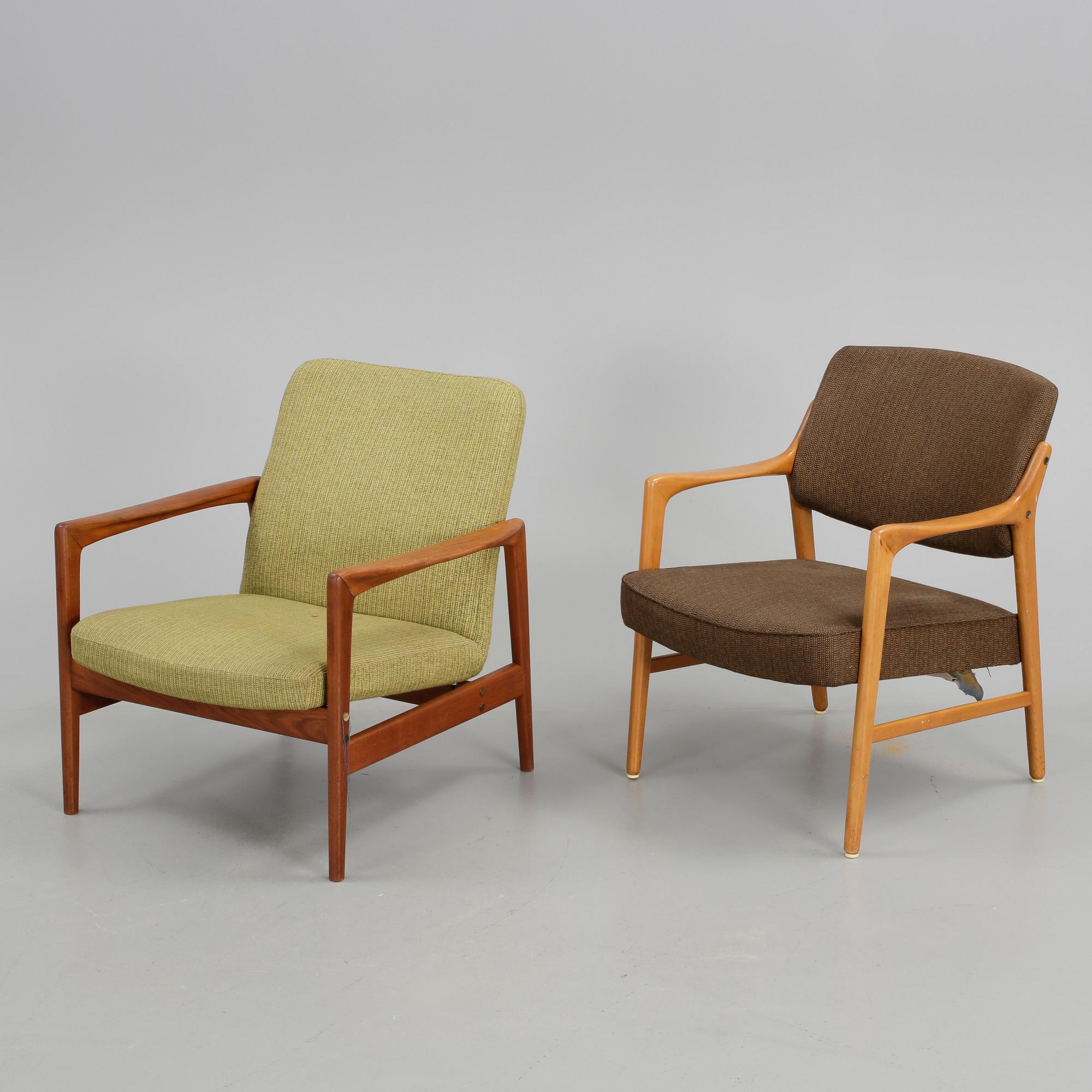 FÅTÖLJER, 2 st, Bröderna Andersson samt Dux, 1960-tal.