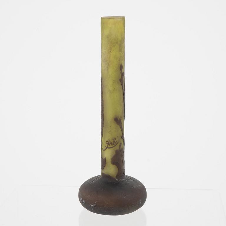 Emile Gallé, vas, överfångsglas, Jugend, Nancy, Frankrike.