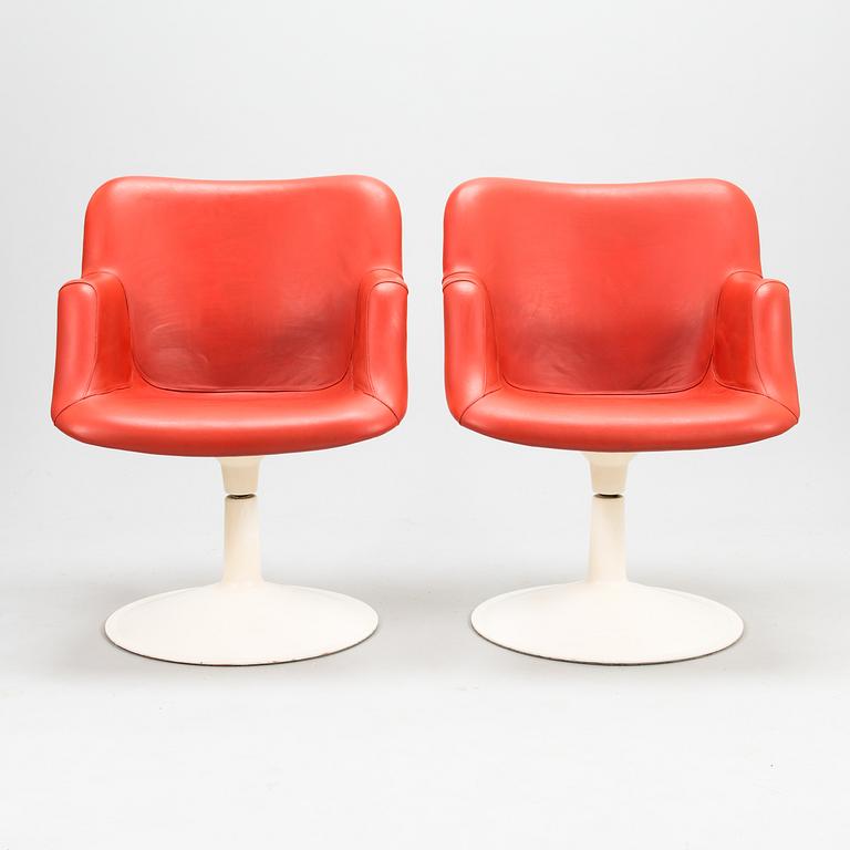 YRJÖ KUKKAPURO, a pair late 1960's '417P' armchairs for Haimi.