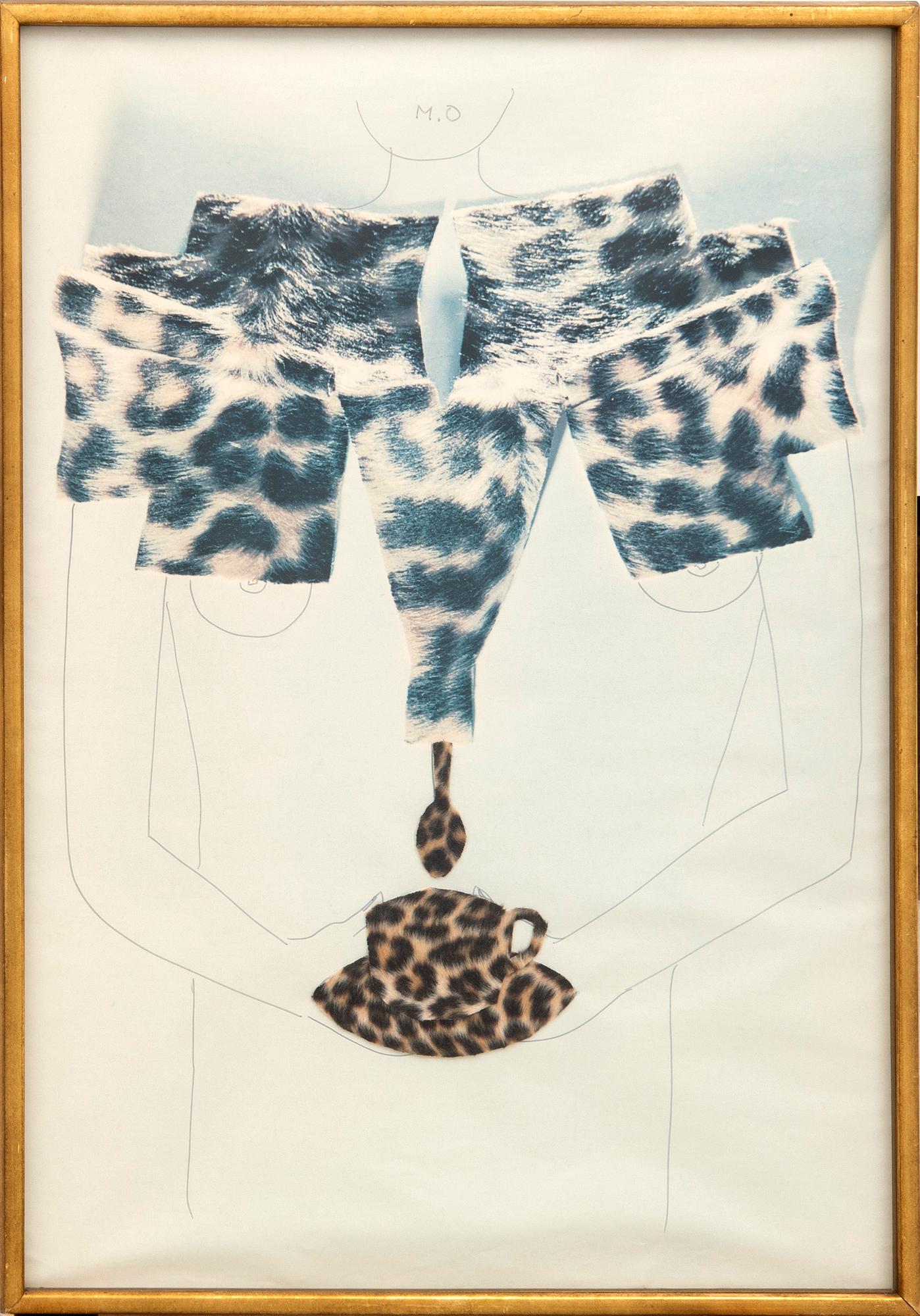 Meret Oppenheim, mixed media/kollage signerad 1967.