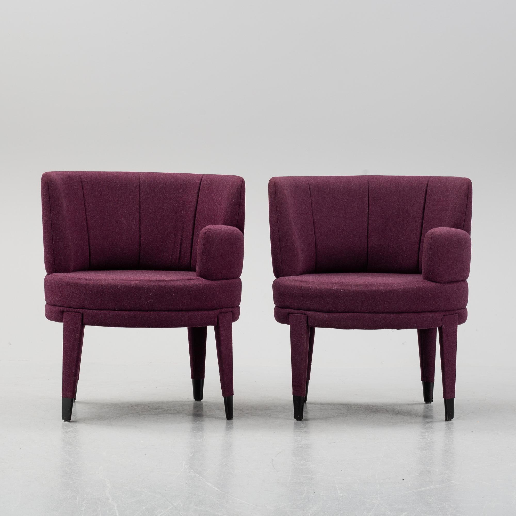 A pair of armchairs, 21st Century.