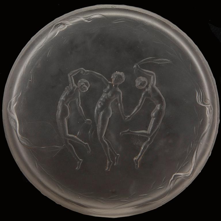 Powder box possibly R Lalique 1910/20s glass.