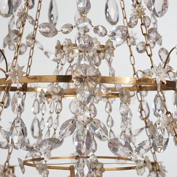 A Gustavian late 18th century eight-light chandelier.