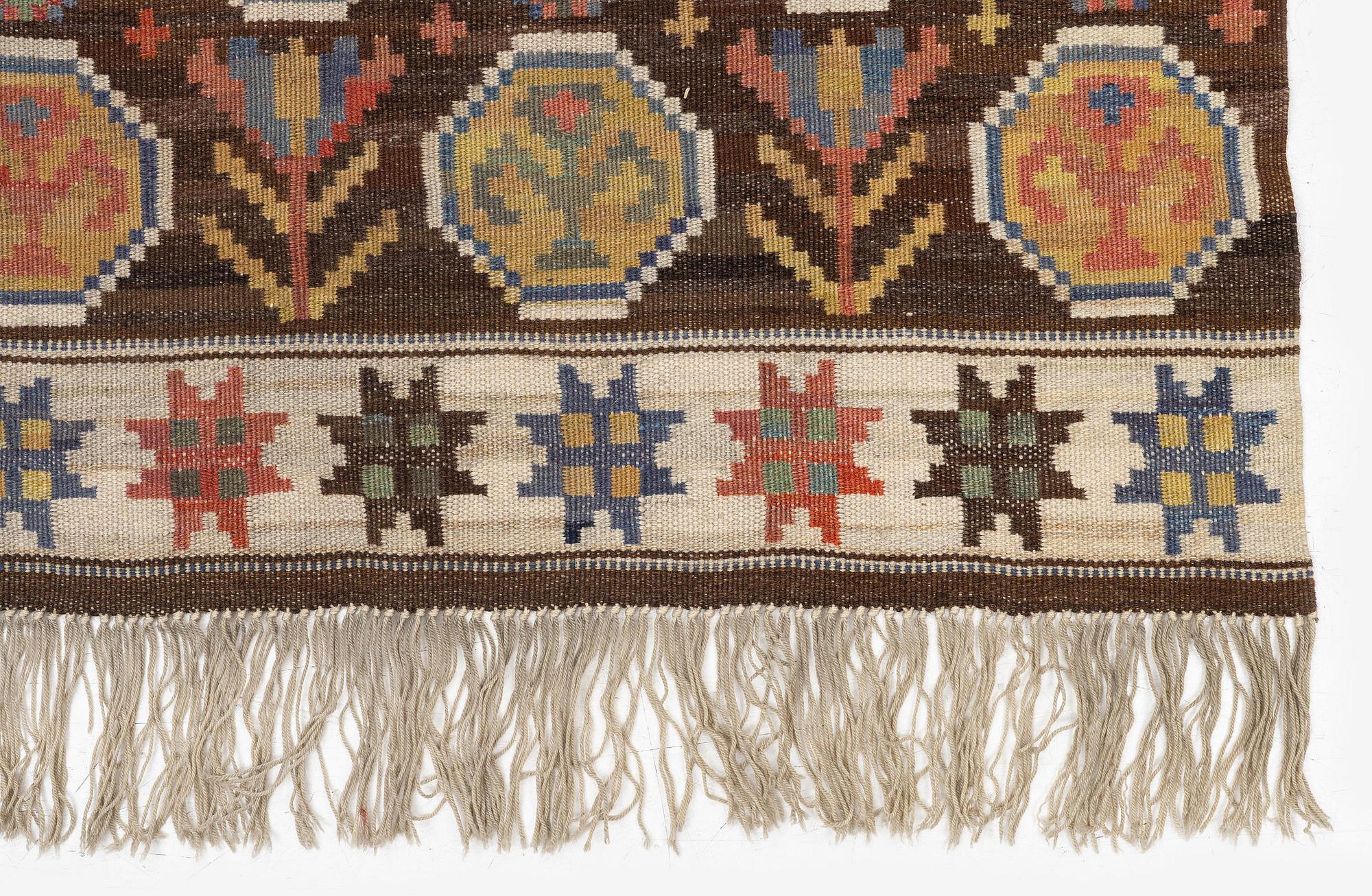 Märta Måås-Fjetterström, a 'Lammet' drape, flat weave, c. 200 x 125 cm, signed MMF.