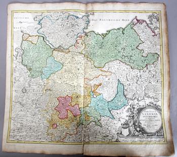 KARTOR, 2 st,  J B Homann, 1700-talets första hälft.