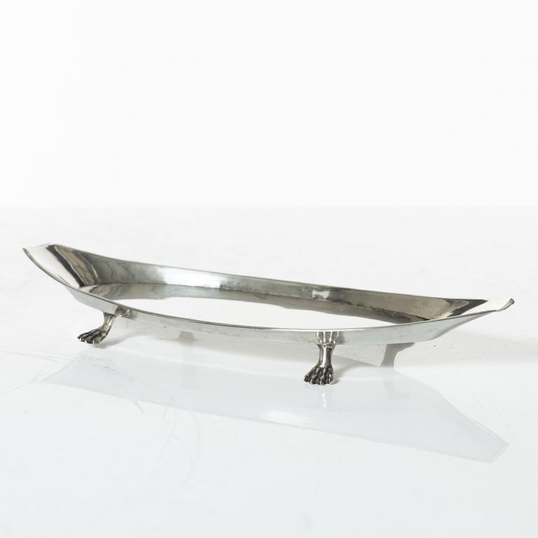 A Swedish Empire silver candle snuffer and tray, Stockholm 1818-1819.