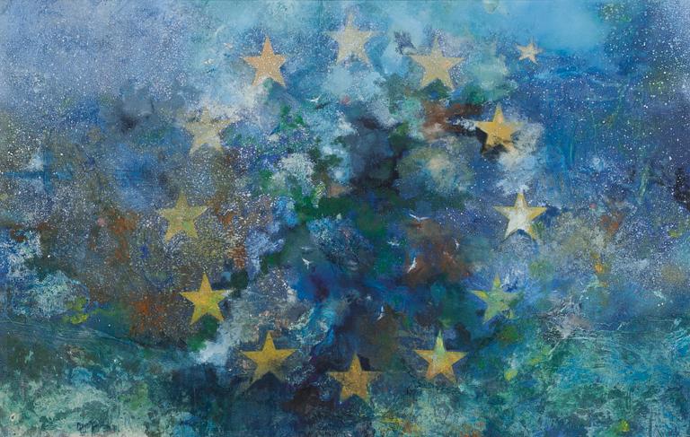 Olli Joki, blandteknik, a tergo signerad och daterad 1994.