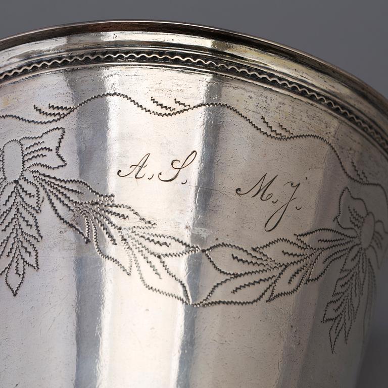 STEPHAN WESTERSTRÅHLE, a parcel-gilt beaker, Stockholm 1792.