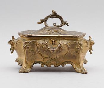 SKRIN, patinerad brons, rokokostil, 1800-talets andra hälft.