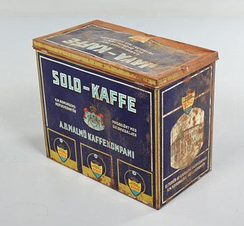 KAFFEBURK, plåt, A.B Malmö Kaffekompani, 1900-talets första hälft.