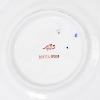 Kaffeservis, 16 delar, porslin, "Cobalt Net", Lomonosov, Sovietunionen.