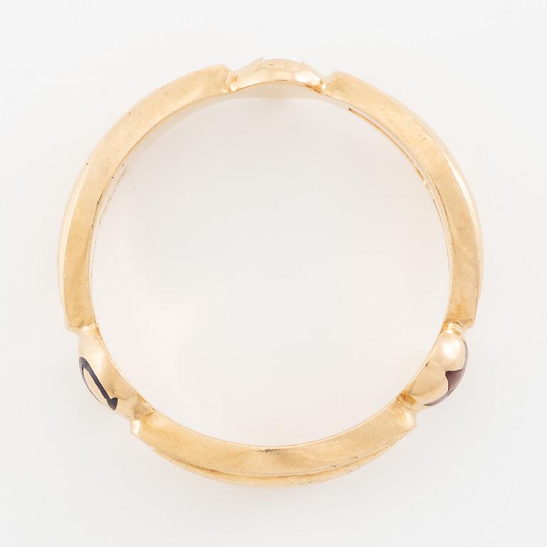 Ring, 18K gold with enamel, order ring.