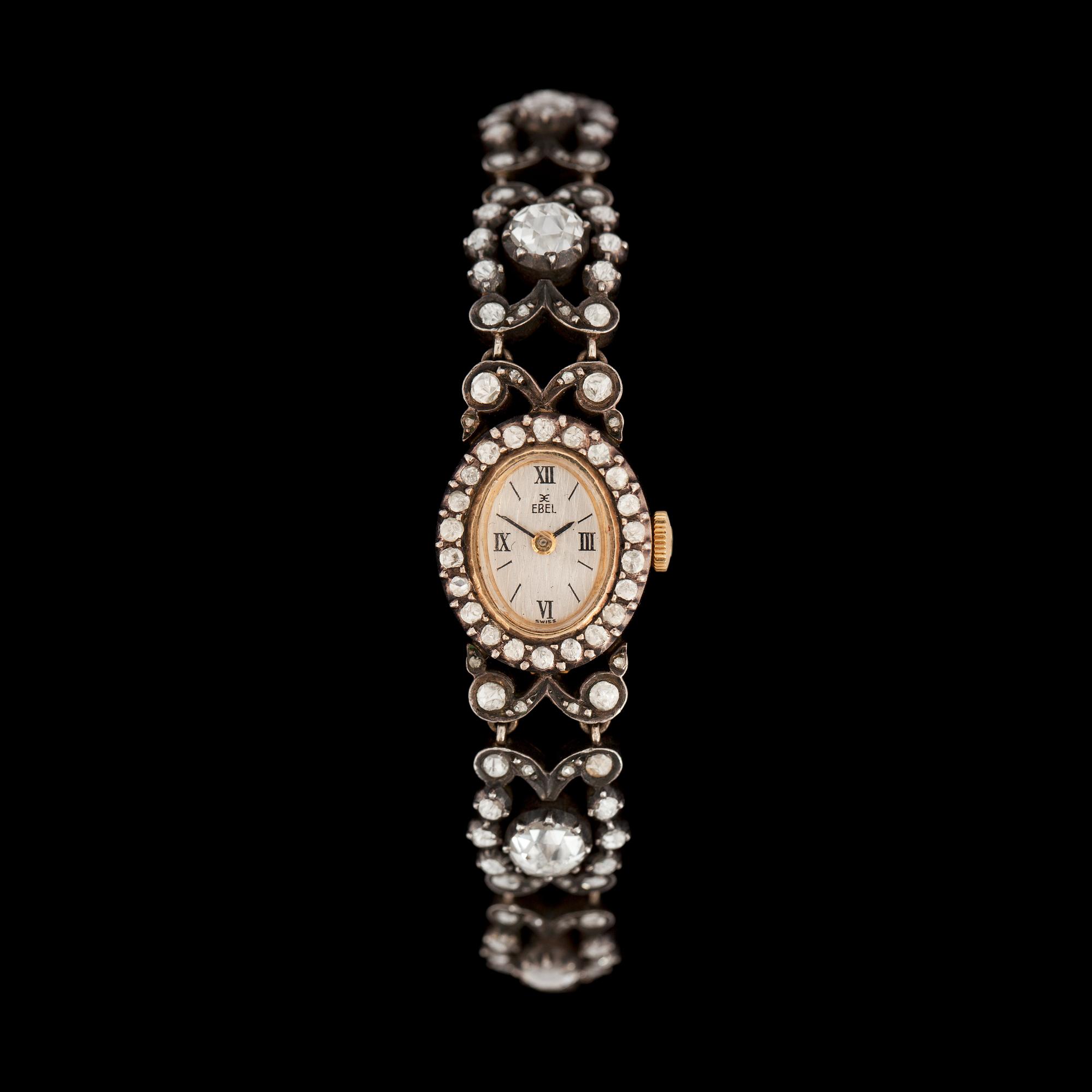 DAMKLOCKA, Ebel, rosenslipade diamanter.