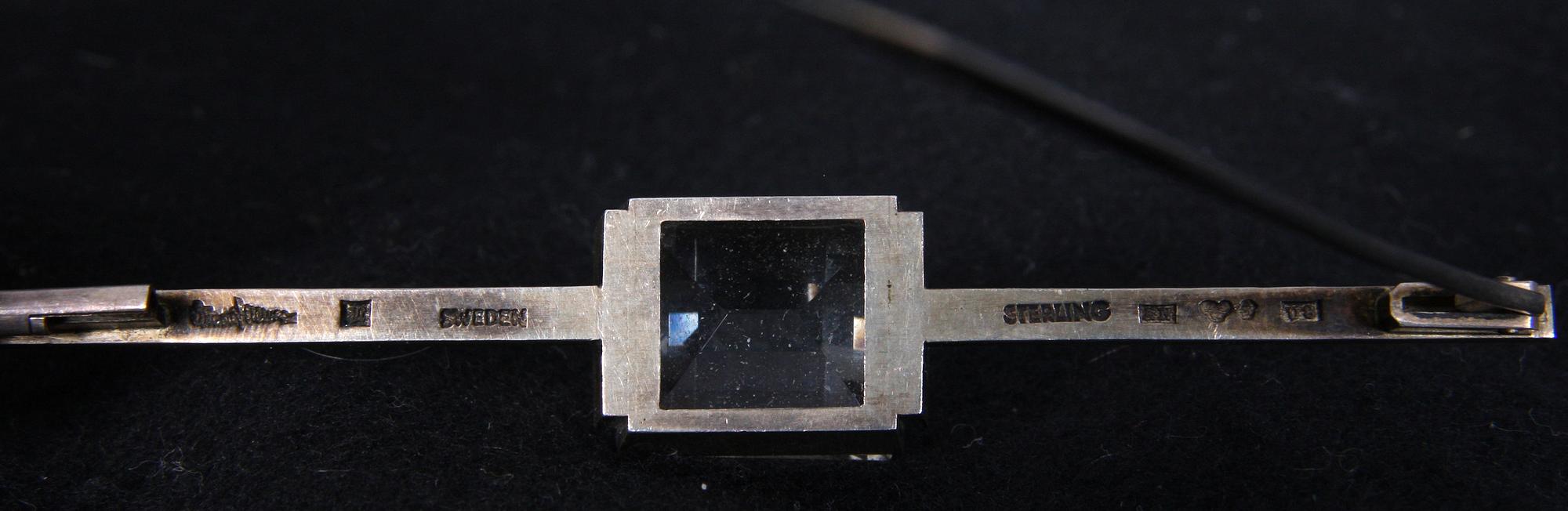 BROSCH, silver samt BERGSKRISTALL, Wiwen Nilsson, 1946.