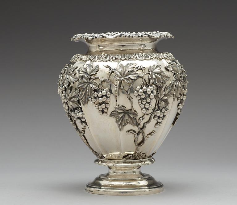 A Swedish 19th century silver chamagne-cooler, makers mark of Gustaf Möllenborg, Stockholm 1849.