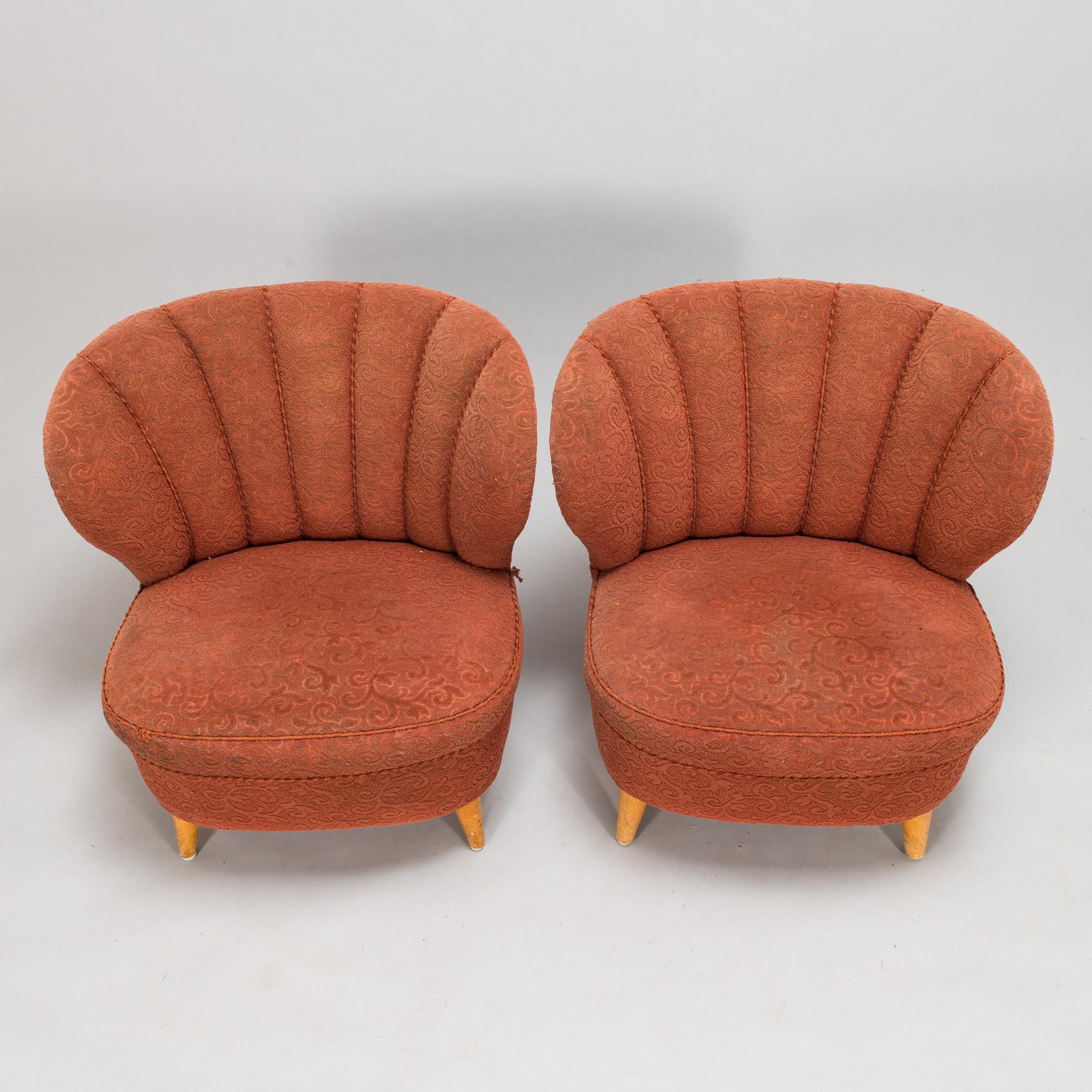 Fåtöljer, ett par, 1950-tal.