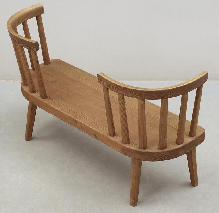 An Axel-Einar Hjorth stained pine sofa, 'Utö', Nordiska Kompaniet, 1930's.